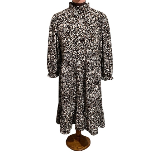 ONLY High Neck Ruffle Frill Mini Baby Doll Smock  Dress Size Small - Picture 2 of 13